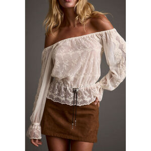 12th Tribe Norah Ivory Off Shoulder Top